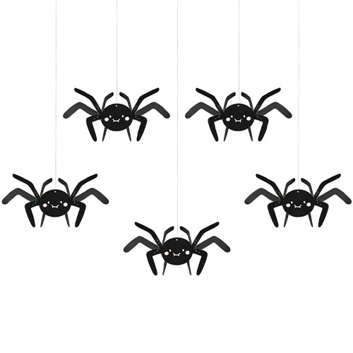 Black Paper Spider Decorations (5)