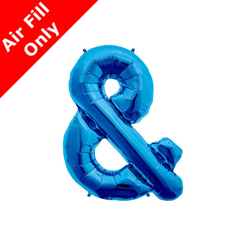 16 inch Blue Ampersand Foil Balloon (1)