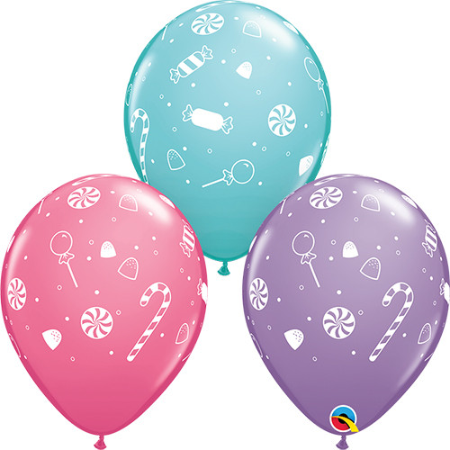 11 inch Candies & Confetti Assorted Latex Balloons (25)