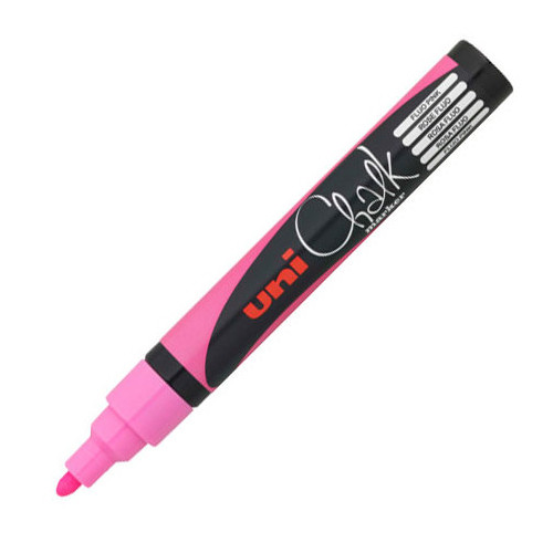 Uni Fluorescent Pink Medium Chalk Marker Pen (1)