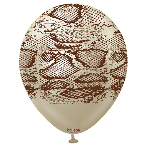 12 inch Safari Snake White Gold Kalisan Latex Balloons (25)