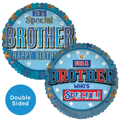 An 18 inch For A Special Brother Birthday Foil Balloon, manufactured by Sensations.