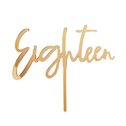 Eighteen Gold Acrylic Cake Topper (1)