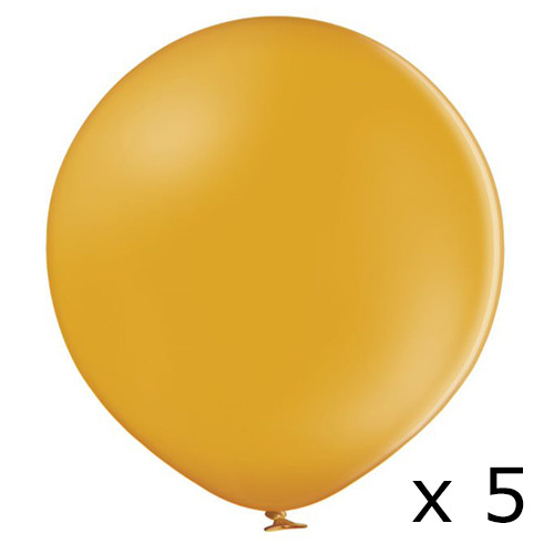 2ft Pastel Honey Yellow Belbal Latex Balloons (5)