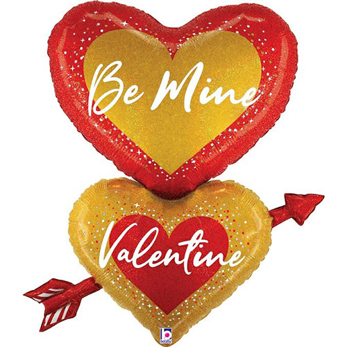 41 inch Be Mine Valentine Heart Arrow Foil Balloon (1)