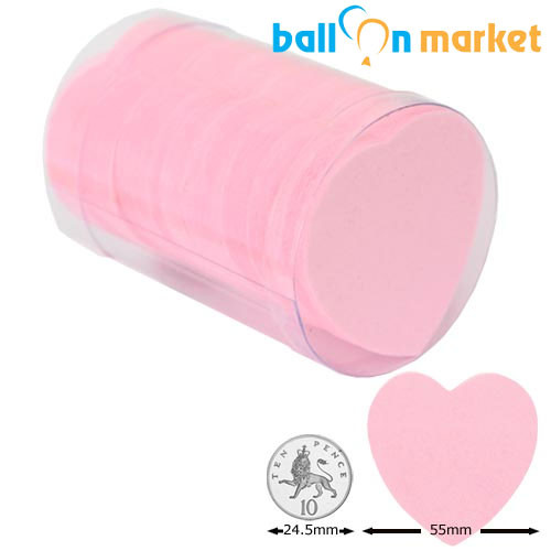 55mm Light Pink Heart Tissue Paper Confetti (100g)