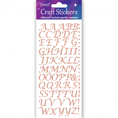 Stylised Alphabet Rose Gold Craft Stickers (1) Stylised Alphabet Rose Gold Craft Stickers (1)