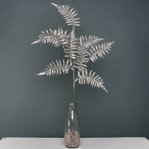 72cm Champagne Glitter Fern Spray (1)