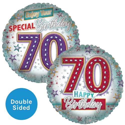 An 18 inch Special Celebration Age 70 Birthday Foil Balloon, manufactured by Sensations.