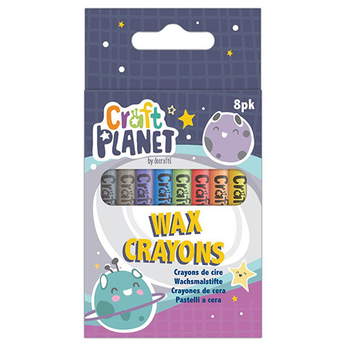 Craft Planet Coloured Wax Crayons (8)