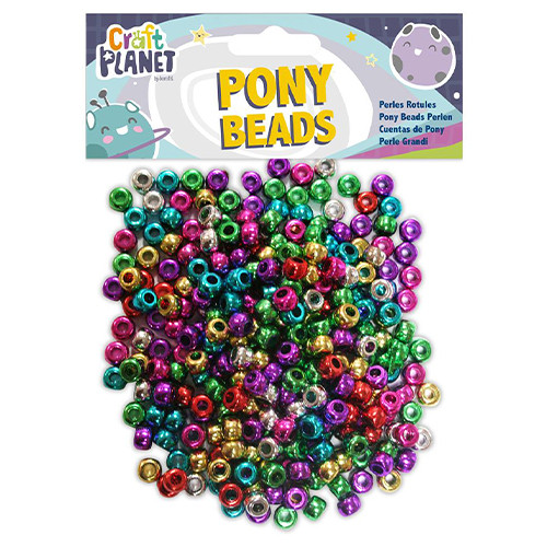 Craft Planet Metallic Pony Beads - 80g (1)
