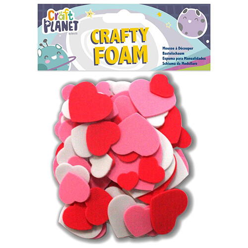 Craft Planet Pink, Red & White Crafty Foam Hearts (75) Craft Planet Pink, Red & White Crafty Foam Hearts (75)
