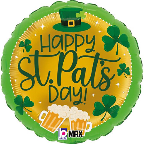 18 inch St. Patrick's Day Beer & Shamrock Foil Balloon (1)