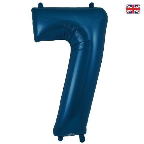 34 inch Oaktree Matte Navy Blue Number 7 Foil Balloon (1)