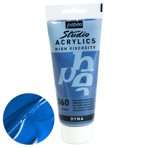 Pebeo Iridescent Blue Black Studio Acrylic Paint - 100ml (1) Pebeo Iridescent Blue Black Studio Acrylic Paint - 100ml (1)