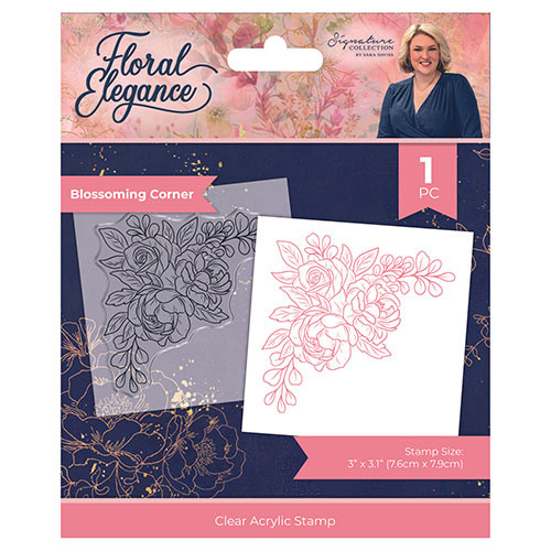 A packet including floral corner craft that includes roses and leaves, made by Crafter's Companion.