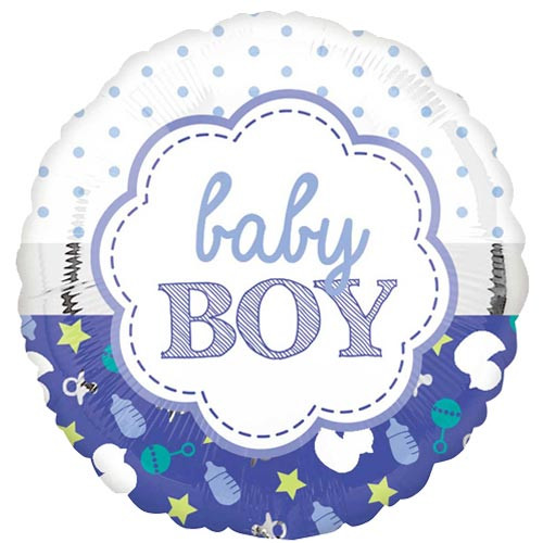 18 inch Baby Boy Scallop Foil Balloon (1)