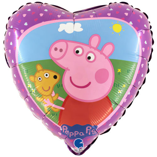 A Peppa Pig themed 18 inch foil balloon manufactured by Grabo