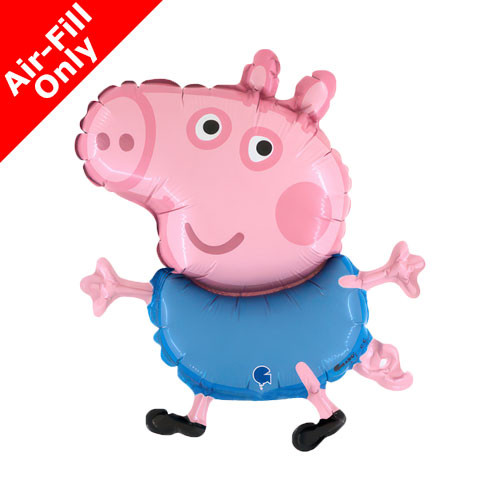A 14 inch George Pig Character Foil Balloon manufactured by Grabo balloons