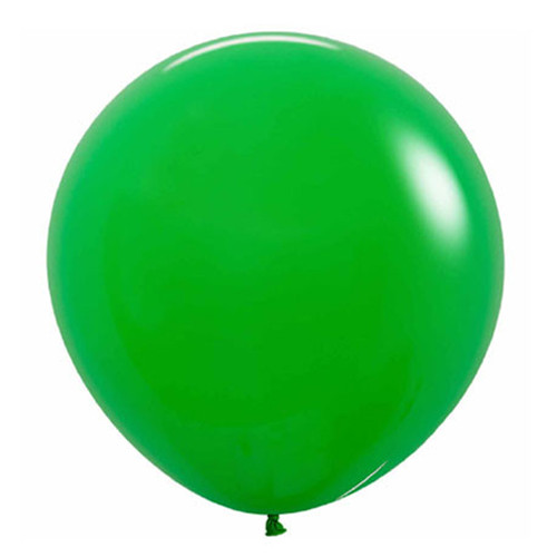 A 24" Shamrock Green latex balloon, manufactured by Sempertex.