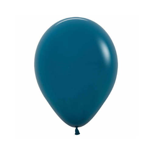 A 5" Deep Teal latex balloon, manufactured by Sempertex.