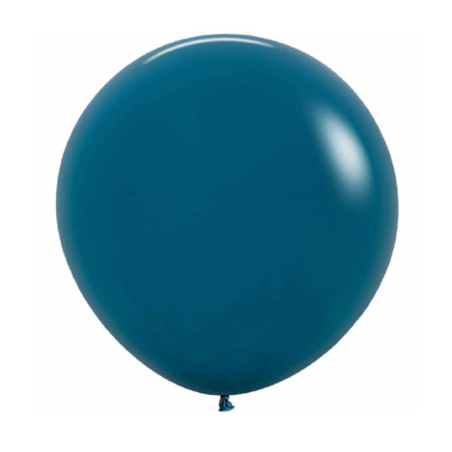 A 24" Deep Teal latex balloon, manufactured by Sempertex.