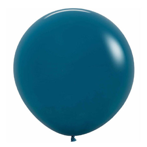 A 24" Deep Teal latex balloon, manufactured by Sempertex.