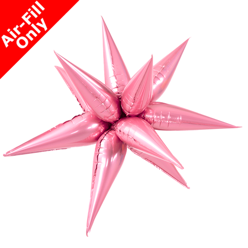 A 26 inch Light Pink Starburst Foil Balloon, pointing in all directions!