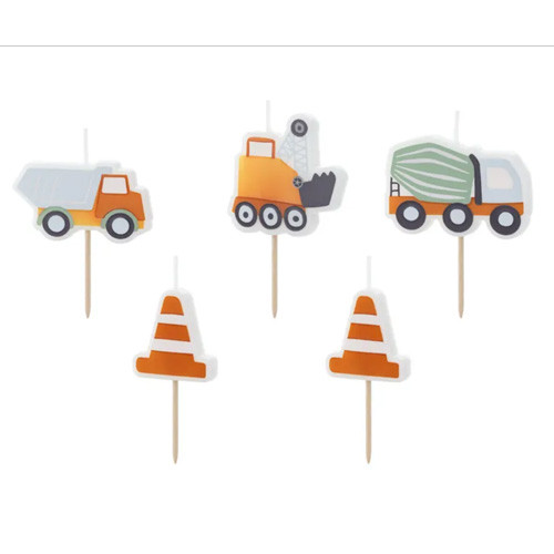 digger and construction birthday candles