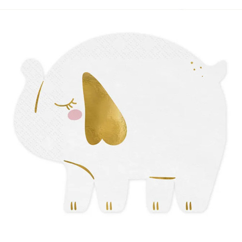 white elephant shaped napkins