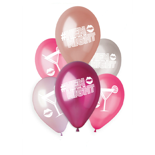 Hen night themed latex balloons manufactured by Gemar