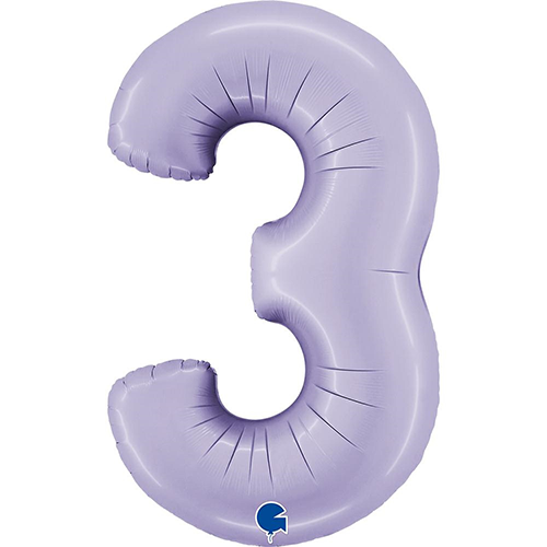 Grabo lilac number 3 foil balloon