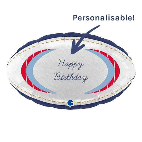 20 inch White Rugby Ball Foil Balloon (1)