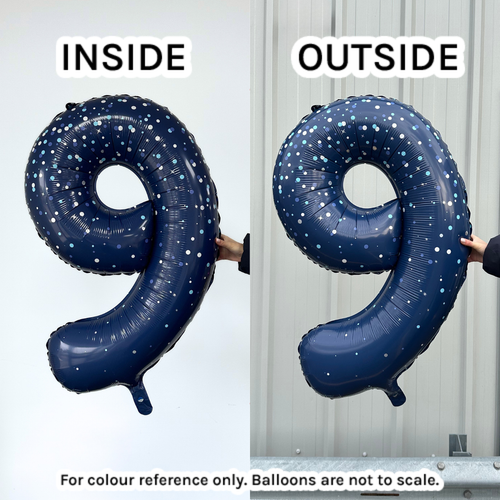 34 inch Unique Blue Glitz Number 5 Foil Balloon (1)