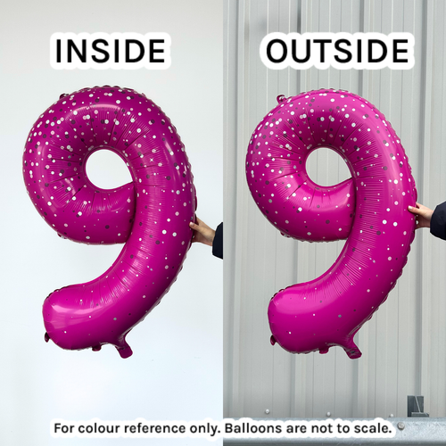 34 inch Unique Pink Glitz Number 9 Foil Balloon (1)