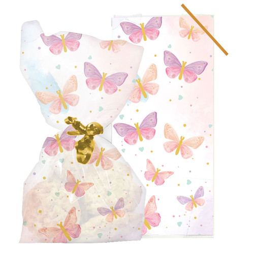 Butterfly printed cello bags manufactured by Anniversary House