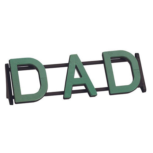 A DAD Floral Foam Display, feautirng foam letters that spell out DAD!
