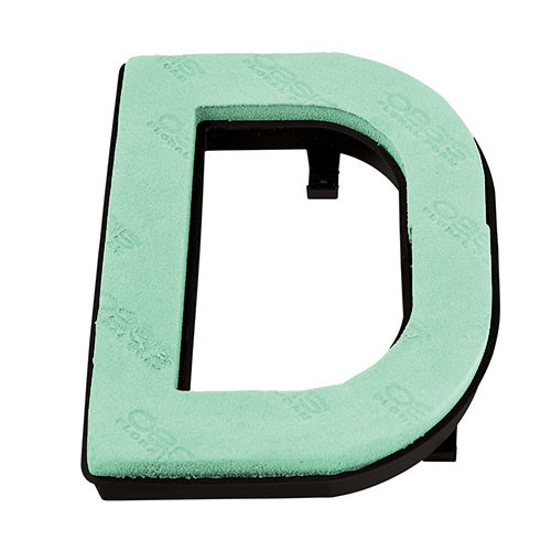 A Letter D Floral Foam Shape with Naylorbase backing!