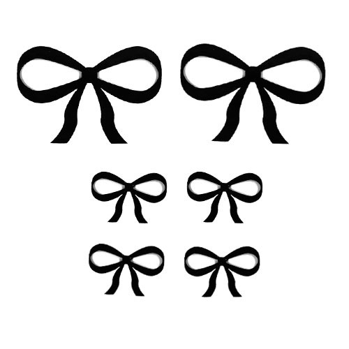 Black Line Art Acrylic Bows - Essentials Pack (6)