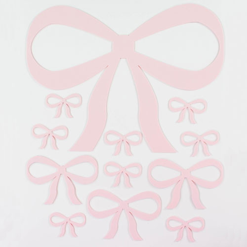 Baby Pink Line Art Acrylic Bows - Luxury Pack (12)