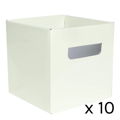 Cream Pearl Flower Boxes - 15cm x 15cm (10)