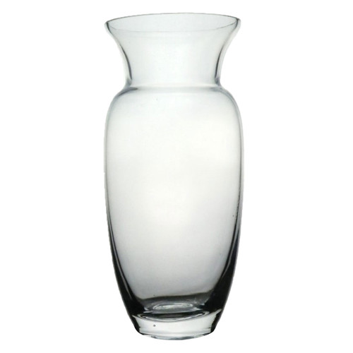 A clear glass tradtional shaped darby vase
