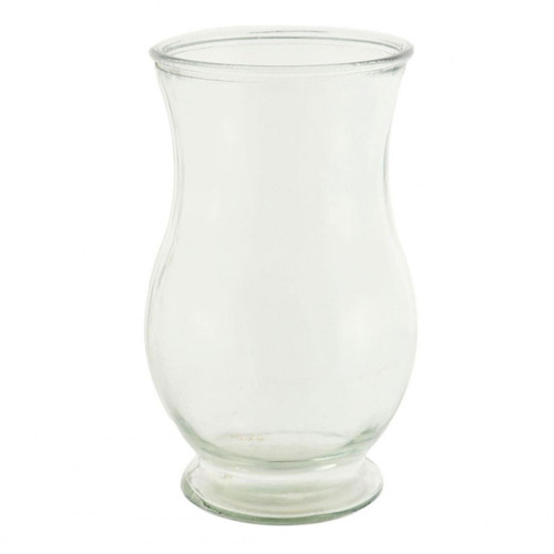 A clear glass handtied vase