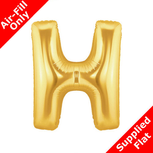 7 inch Antique Gold Letter H Foil Balloon (1) - Unpackaged