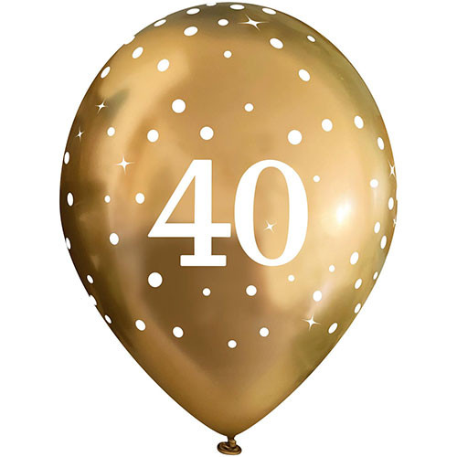 40th birthday gold fizz latex balloons Oaktree