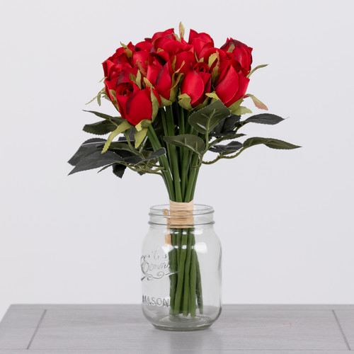31cm Red Beatrice Rose Bunch – 15 Heads