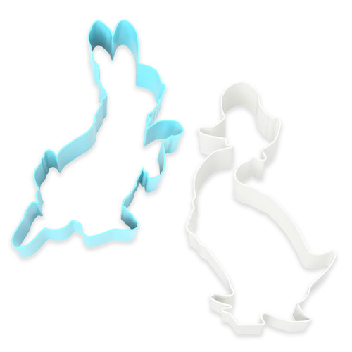 Rabbit shaped cookie cutters for baking.