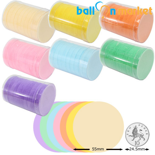 55mm Circle Tissue Paper Confetti Pastel Pack (7 Colours)