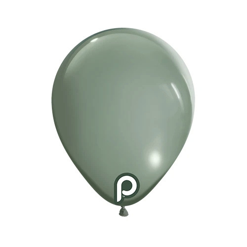 A 5 inch Sage coloured latex balloon, manufactured by Prima.