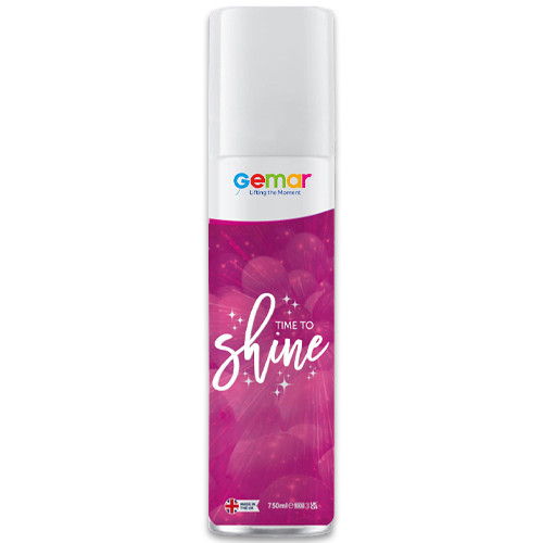 An aerosol can of Gemar Time to Shine Balloon Spray, holding approx. 750ml.